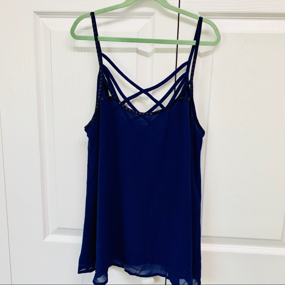 Forever21 Royal Blue Beaded Tank Top